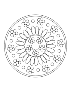Flower Simple Flower Mandala Kids Coloring Pages Pdf, Free Vectors File